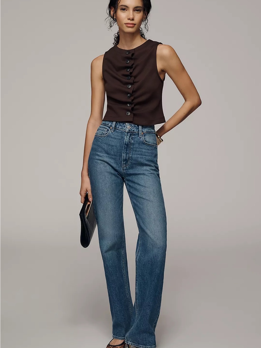 PAIGE Stevie 31 High-Rise Straight Leg Jeans